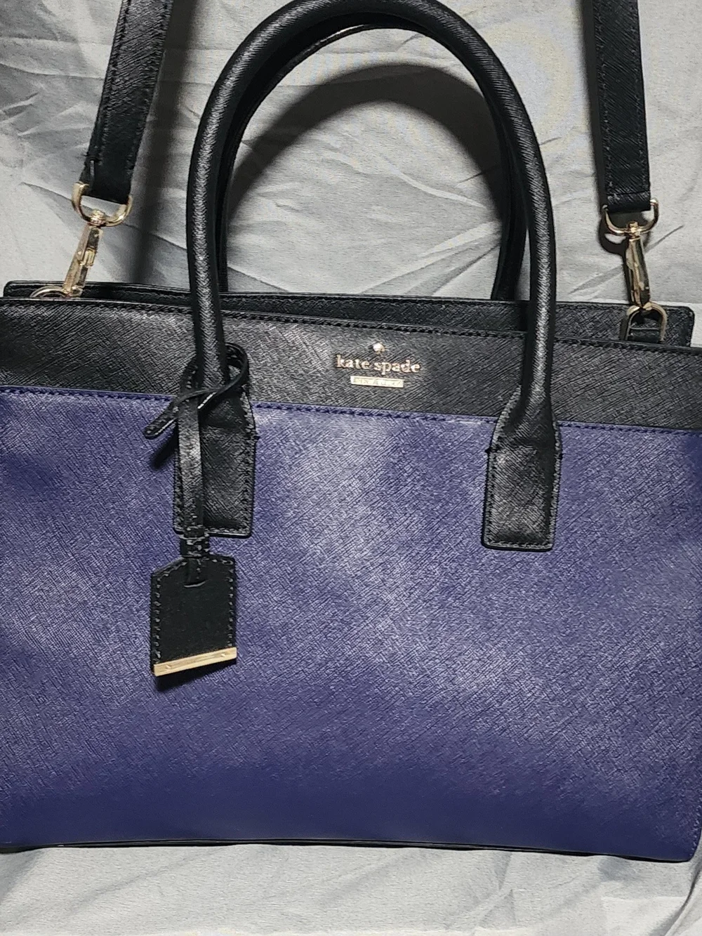 Kate Spade New York Cameron Street Candace Blue Black Satchel Purse Shoulderbag